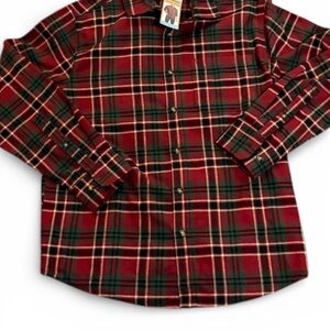 NWT Men’s Large Eddie Bauer Red and Green Plaid Casual Button Down Shirt